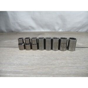 Craftsman 12-19mm 3/8" Drive 6-Point Metric Standard Sockets Set 8 PC Made in